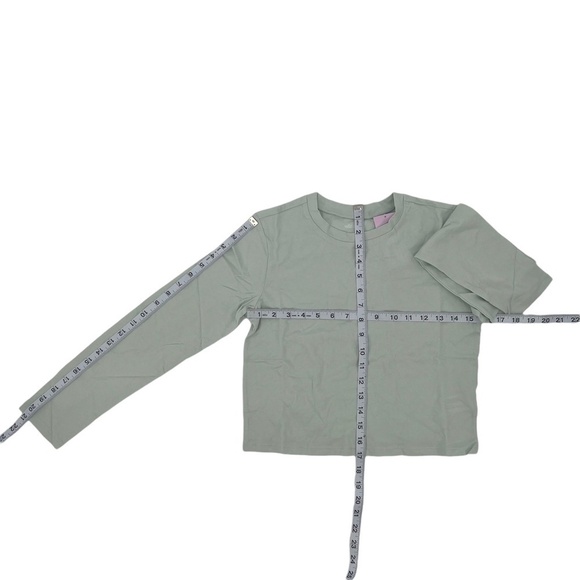 NWT Wild Fable Blue Long Sleeve Cropped Boxy T-Shirt Size X- Small Women's - Picture 5 of 8
